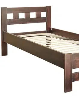 Postele NABBI Vulcano WB-90 drevená jednolôžková posteľ s roštom 90x200 cm orech