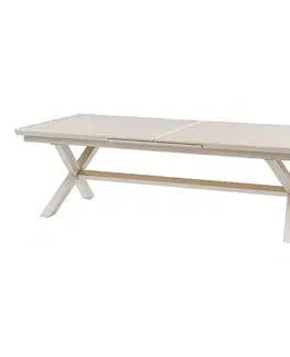 Stolčeky DEOKORK Hliníkový stôl BERGAMO 250/330 cm (efekt dreva)