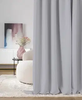 Závesy hotové Zatemňovací záves na riasiacu pásku svetlo šedá 140 x 280 cm 1 ks.