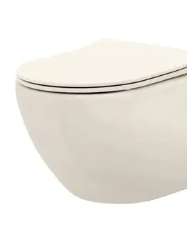 Sanitárna keramika Závesná WC misa Carlo Mini Rimless Ecru