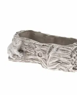 Kvetináče a truhlíky Betónový kvetináč Kmeň žaba, 27 x 8,5 x 15,5 cm