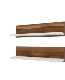Police Nástenná polica Shelf - Walnut, White
