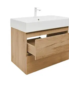 Kúpeľňový nábytok Kúpeľňová skrinka 2 zásuvková s umývadlom SAT B-Way 79x50x45 cm dub mat BWAY280OAKU2BBI BWAY280OAKU2BBI
