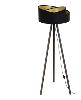 Lampy  Stojacia lampa GALAXY 1xE27/60W/230V čierna/hnedá AS0464+BS0389