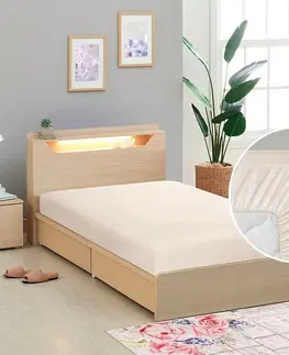 Plachty Bellatex Plátené prestieradlo s gumou biela káva, 90 x 200 cm