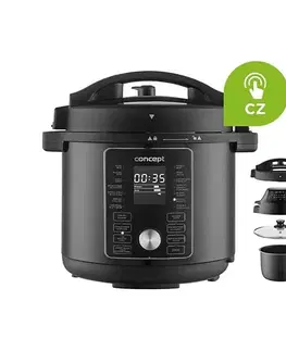 Predlžovacie káble Concept CK8000-Multifunkčný elektrický tlakový hrniec a teplovzdušná fritéza 5,6 l 11 v 1 1500 W/230 V ck8000