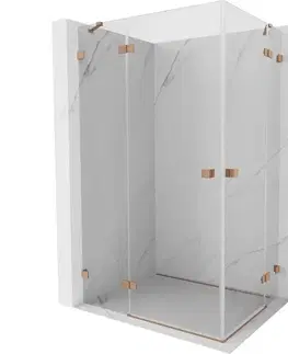 Sprchovacie kúty MEXEN/S - Lunar Duo sprchovací kút dvere krídlové 105 x 90, transparent, meď kartáčovaná 834-105L-090P-65-00