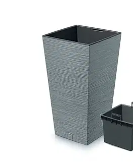 Kvetináče a truhlíky NABBI DFSH300 plastový kvetináč 29,5 cm sivý betón