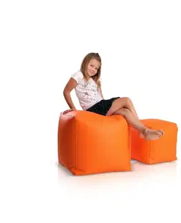 Sedacie vaky a kocky Sedací vak taburetka malá oranžová TiaHome