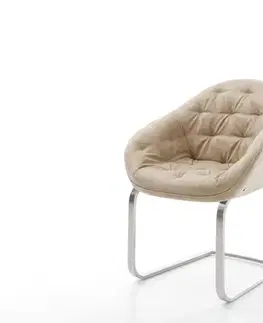 Jedálenské stoličky DELIFE Jedálenská stolička Gaio-Flex mikrovlákno béžová vintage jedálenská stolička plochý nerezová oceľ