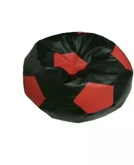 Sedacie vaky a kocky Sedací vak malá čierno červená futbalová lopta TiaHome