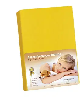 Plachty Bellatex Jersey prestieradlo s elastanom žltá, 180 x 200 cm
