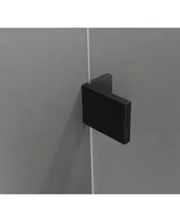 Sprchové dvere MEXEN/S - Lunar L vaňová zástena FIX 70 x 150, transparent, čierna 897L-070-000-70-00