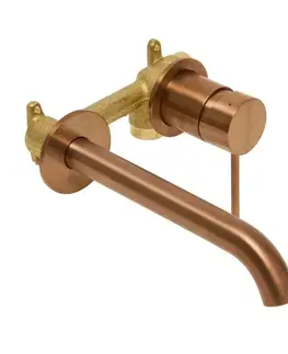Kúpeľňové batérie Umývadlová batéria SAT Aurum vrátane podomietkového telesa brúsená rose gold SATBAUR101BRG SATBAUR101BRG