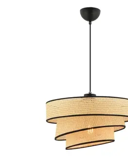 Svietidlá  Závesný luster COUPER na lanku 1xE27/60W/230V béžová/čierna 390FLH2418