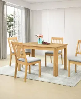 Jedálenské sety KONDELA Tedro 1+4 jedálenský set prírodná / sivá