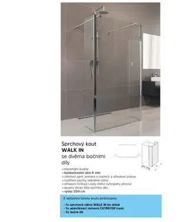Sprchovacie kúty Mereo Bočný diel pre WALK IN, Novea, 35 x 200 cm, chróm ALU, sklo Číre CK10635S