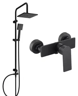 Sprchy a sprchové panely MEXEN/S - Tord sprchový stĺp vrátane sprchovej batérie Alexa, čierna 71240200-70