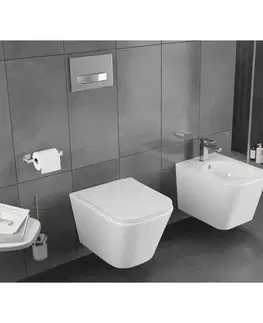 Záchody MEXEN/S - Teo Závesná WC misa Rimless Tornado vrátane sedátka s slow slim, duroplast, biela lesk 30850600T