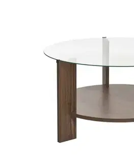 Konferenčné stolíky Konferenčný stolík Clara - Walnut, Transparent