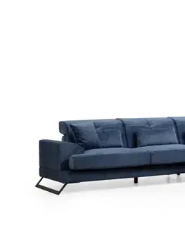 Sedacie súpravy Rohová sedacia súprava / Rohová pohovka Frido Right (L3+Chl) - Navy Blue