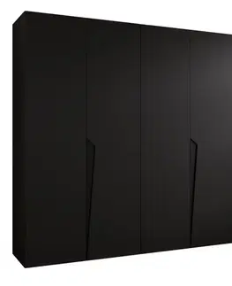 Šatníkové skrine Skriňa Piano 1-250 čierna/čierna