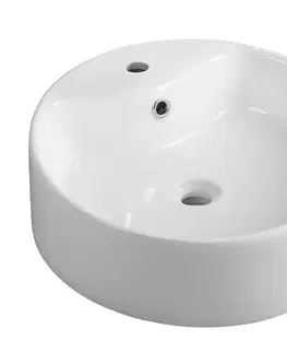 Umývadlá AQUALINE - Keramické umývadlo na dosku priemer 40cm, biela 49413