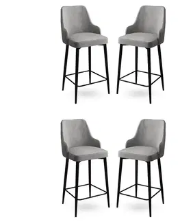 Barové stoličky Bar Stool Set (4 Pieces) Enox - Grey, Black