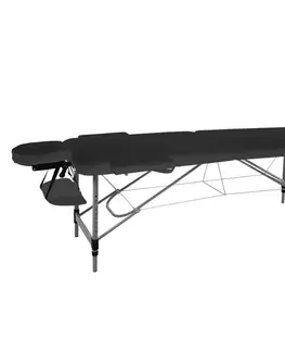 Masážne stoly a stoličky Masážne lehátko inSPORTline Morrani 186x60x62,5-85,5 cm 2-dielne hliníkové čierna