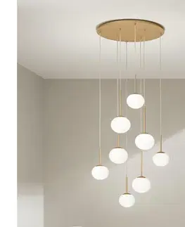 Svietidlá Ondaluce - Závesný luster na lankách JEWEL 8xE14/10W/230V priemer 70 cm zlatá/biela SO.JEWEL/8-ORO