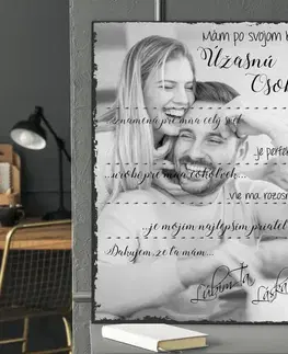 Tabuľky s venovaním (darčeky) Darčeky pre zamilovaných - Valentínska tabuľka s vlastnou fotkou