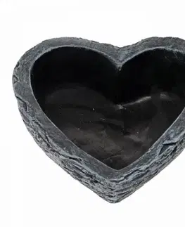 Kvetináče a truhlíky Kinekus Dekorácia náhrobná 20cm, srdce, obal na kvet, sivá