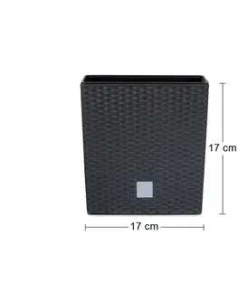 Kvetináče a truhlíky NABBI DRTS170L plastový kvetináč 17 cm antracit