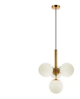 Svietidlá Viokef Lighting Závesné svietidlo na lankách JOLIN 4xG9/5W/230V zlaté 4259400