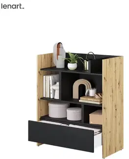 Nábytok Dig-net nábytok Regál Lenart BED CONCEPT BC-25 | dub artisan / čierna