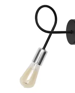 Svietidlá  Nástenná lampička OXFORD 1xE27/15W/230V K-2016/1 BK+CH/H