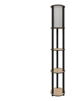 Lampy  Stojacia lampa s poličkami 1xE27/40W/230V 150 cm čierna/hnedá 666PTR1104