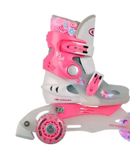 Kolieskové korčule Detské kolieskové korčule WORKER TriGo Skate LED - so sv. kolieskami modrá - XS (26-29)