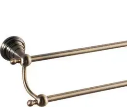 Držadlá k vani SAPHO - DIAMOND dvojitý držiak uterákov 600, bronz 1318-11
