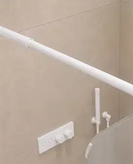 Sprchové dvere CERANO - Sprchová zástena Walk-in Orbis Round - Pravá - 8 mm - guľatá vzpera - biela matná, mliečne sklo - 150x200 CER-999935