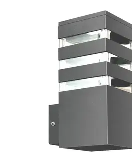 Svietidlá  LED RGBW Stmievateľné vonkajšie nástenné svietidlo TEKSAS 1xE27/12W/230V IP44 antracit SA1549+AI0819