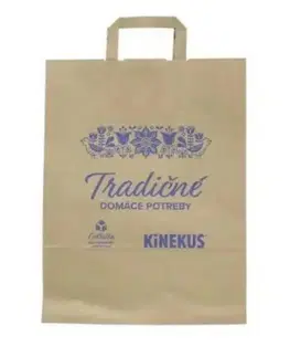 Nákupné tašky a košíky Kinekus Taška nákupná papierová - 260x120x340 mm, recyklát, HNEDÁ KLC