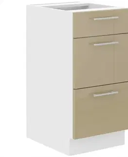 Kuchynské skrinky stojace Kuchynská skrinka Lara 40d 3s Bb Mdf Cappucino lesk