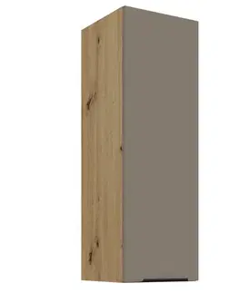 Kuchynské horné skrinky KONDELA Frisbo 30 G-90 1F horná kuchynská skrinka sandgrau / dub artisan