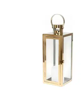 Taburetky Estilo Home Dekoratívna lucerna TOWER 29 cm zlatá 5905623253190