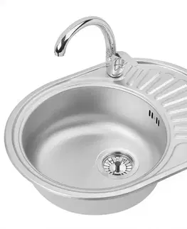 Oceľové drezy Jednokomorový drez Aston 40 + batéria 570 x 440