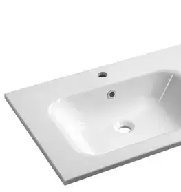 Sanitárna keramika SAPHO - ARECA dvojumývadlo 141x51,5cm, liaty mramor, biela AC141