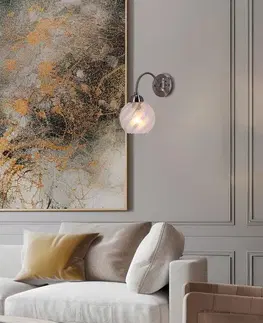 Nástenné svetlá Nástenná lampa Baida, saténové nástenné svietidlo, matné priehľadné tienidlo