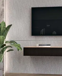 TV stolíky DUBLIN 1 závesný TV stolík, dub Raya / čierna