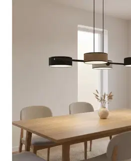 Svietidlá EMIBIG Závesný luster DRUMZ na lane 4xE14/10W/230V čierna/hnedá/sivá 1566/4